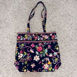 Vera Bradley Ribbons Pattern Tote Bag